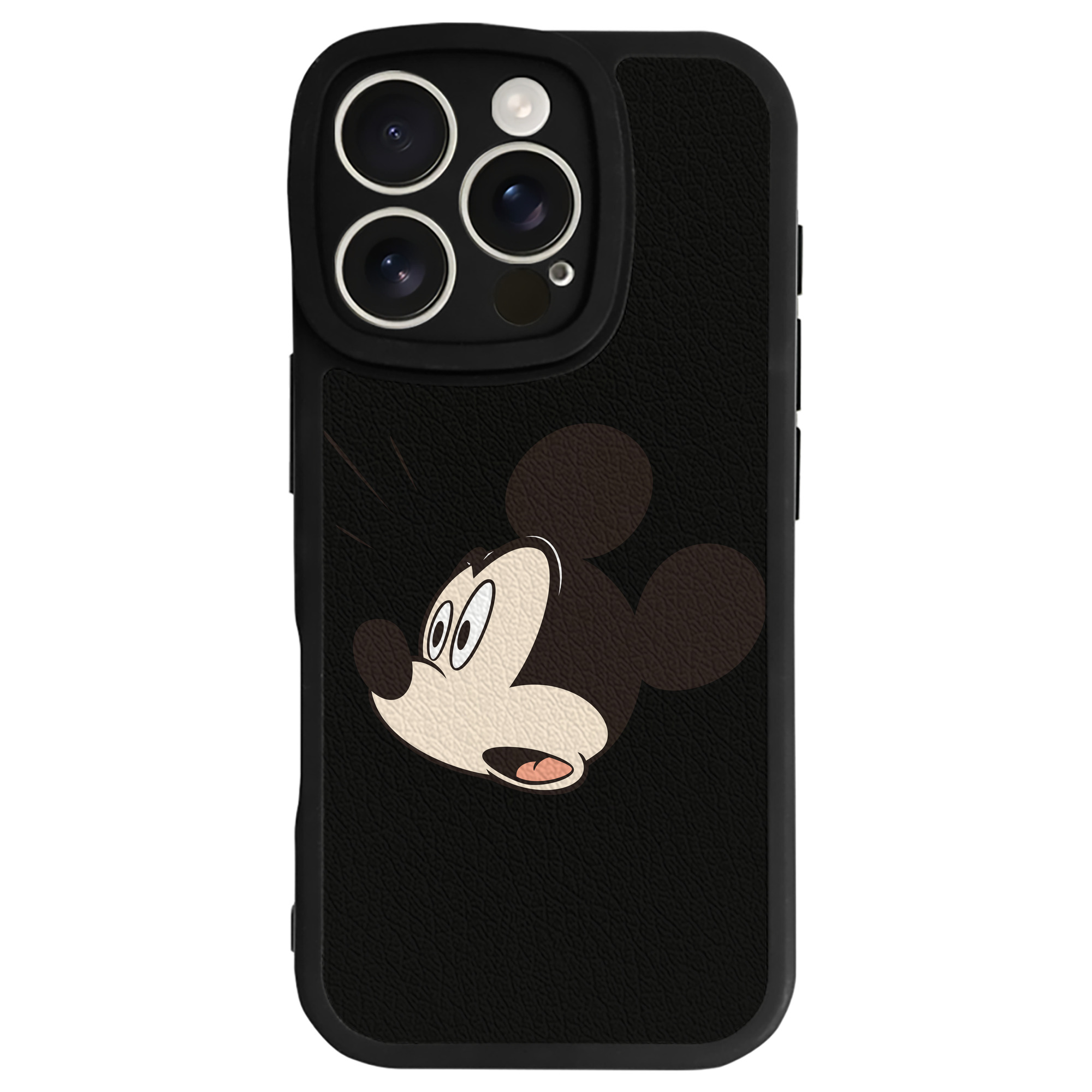 （画像用） ミッキーマウス Mickey Mouse 【iPhone 16シリーズ対応】シリコンスマホケース（レザー調） 材質：シリコン